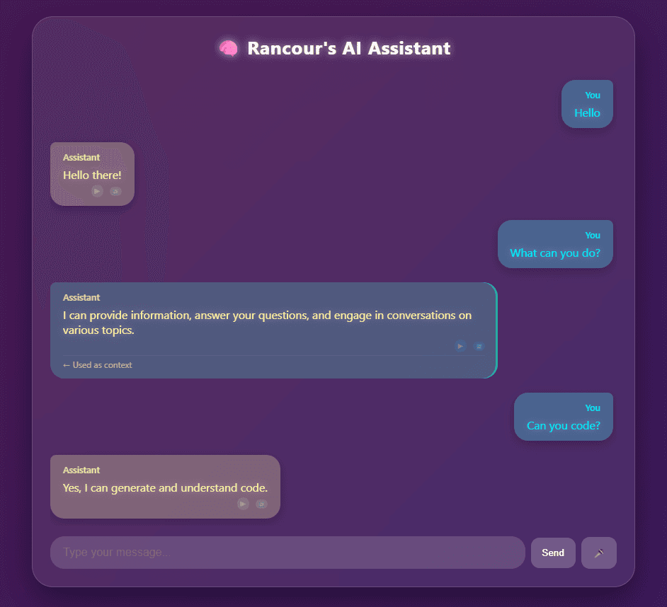 Rancour's AI Assistant screenshot