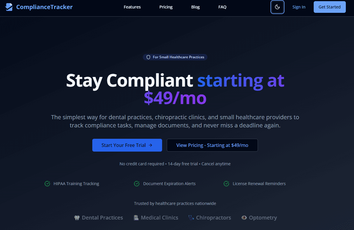 ComplianceTracker screenshot